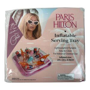 Paris Hilton Heart Shaped Inflatable Serving Tray Summer Pool Indoor & Outdoor